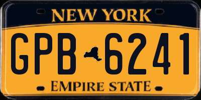 NY license plate GPB6241