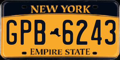 NY license plate GPB6243