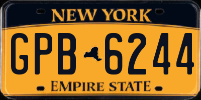 NY license plate GPB6244
