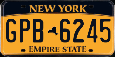 NY license plate GPB6245