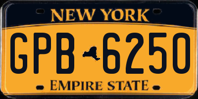 NY license plate GPB6250