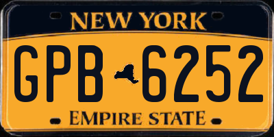 NY license plate GPB6252