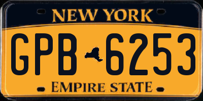 NY license plate GPB6253