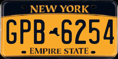 NY license plate GPB6254