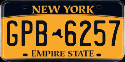 NY license plate GPB6257