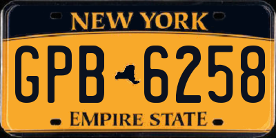 NY license plate GPB6258