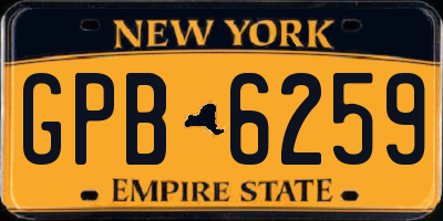 NY license plate GPB6259