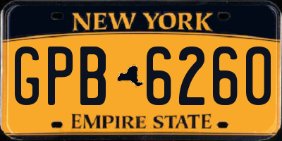NY license plate GPB6260