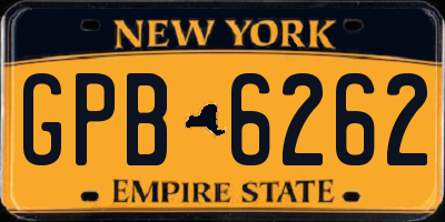 NY license plate GPB6262