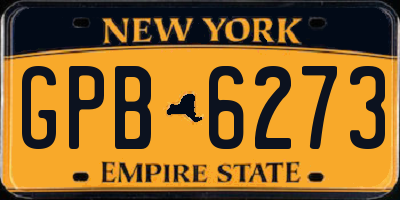 NY license plate GPB6273