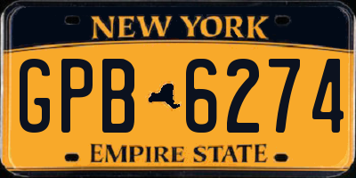 NY license plate GPB6274