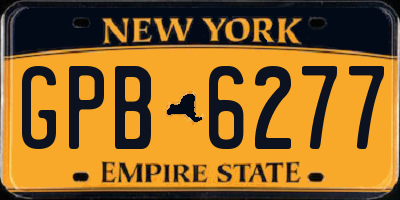NY license plate GPB6277