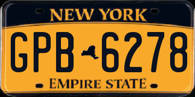 NY license plate GPB6278