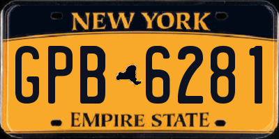 NY license plate GPB6281