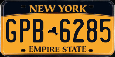 NY license plate GPB6285