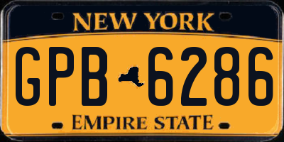 NY license plate GPB6286
