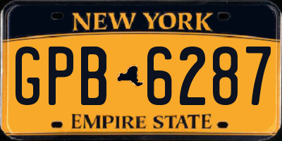 NY license plate GPB6287