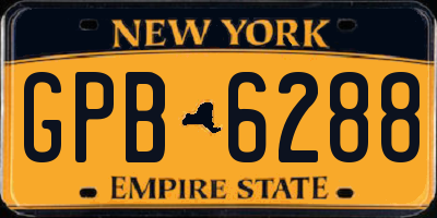 NY license plate GPB6288