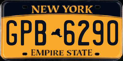 NY license plate GPB6290