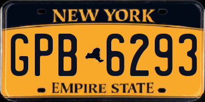 NY license plate GPB6293
