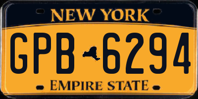 NY license plate GPB6294