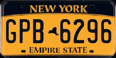 NY license plate GPB6296