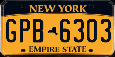 NY license plate GPB6303
