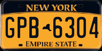 NY license plate GPB6304
