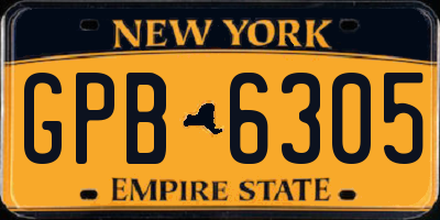 NY license plate GPB6305