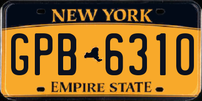 NY license plate GPB6310