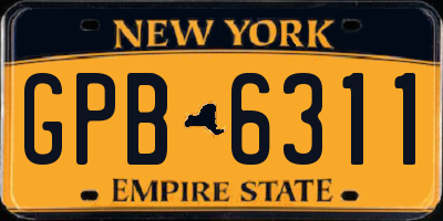 NY license plate GPB6311