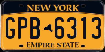 NY license plate GPB6313