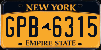 NY license plate GPB6315
