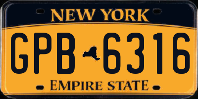 NY license plate GPB6316