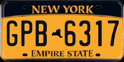 NY license plate GPB6317