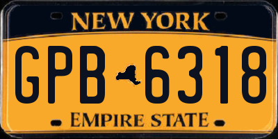 NY license plate GPB6318