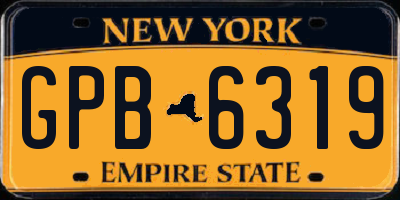 NY license plate GPB6319