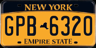 NY license plate GPB6320