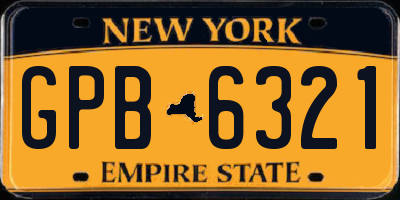 NY license plate GPB6321