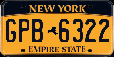 NY license plate GPB6322