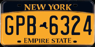 NY license plate GPB6324