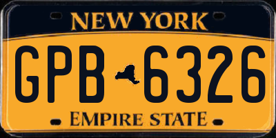 NY license plate GPB6326