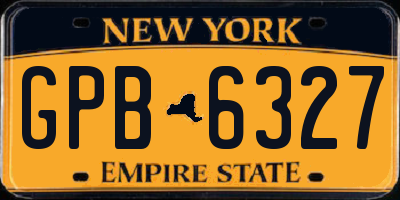 NY license plate GPB6327