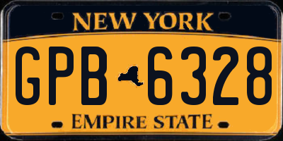NY license plate GPB6328