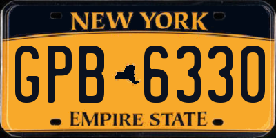 NY license plate GPB6330