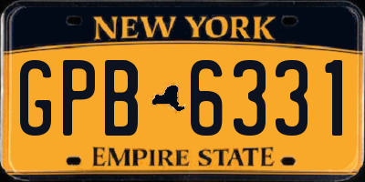 NY license plate GPB6331