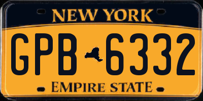 NY license plate GPB6332