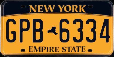 NY license plate GPB6334