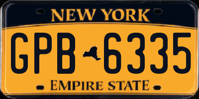 NY license plate GPB6335