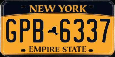 NY license plate GPB6337
